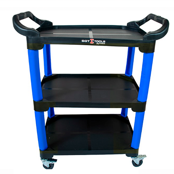 Sigma Carrinho 3 Bandejas Azul com Capacidade de 135 kg e Giro 360º | REF: 6541