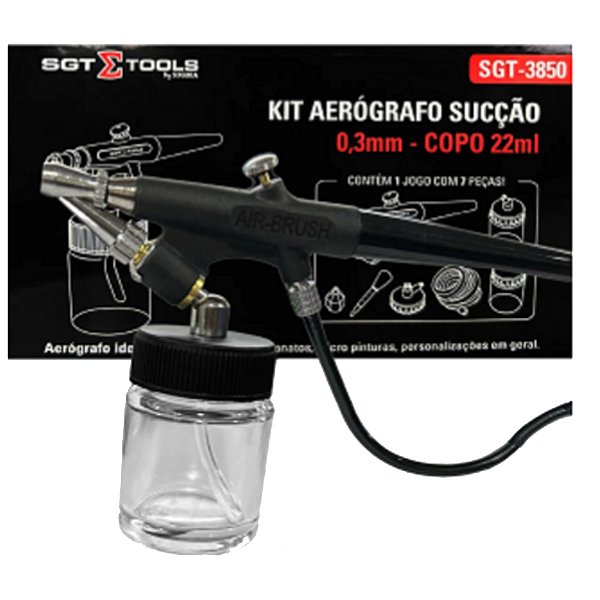 SIGMA KIT AEROGRAFO SUCCAO 0,3MM COPO 22ML- SGT3850 REF: 6338