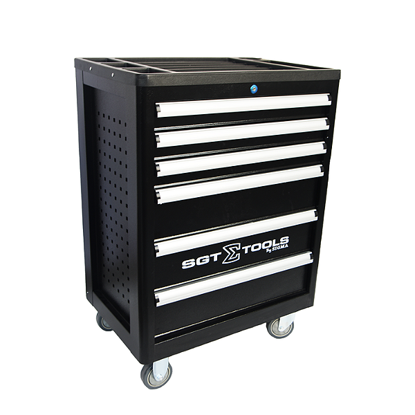 SIGMA CARRINHO DE FERRAMENTAS 6 GAVETAS PRETO - 1205100603 REF:6274