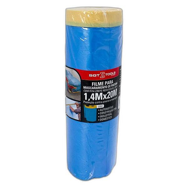 SIGMA FILME MASCARAMENTO 1,4M X 20M  ELETROSTATICO COM FITA 1901041420 - REF: 7127
