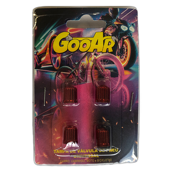 GOOAR KIT 4 TAMPAS VALVULA PNEU - VERMELHO REF: 7086