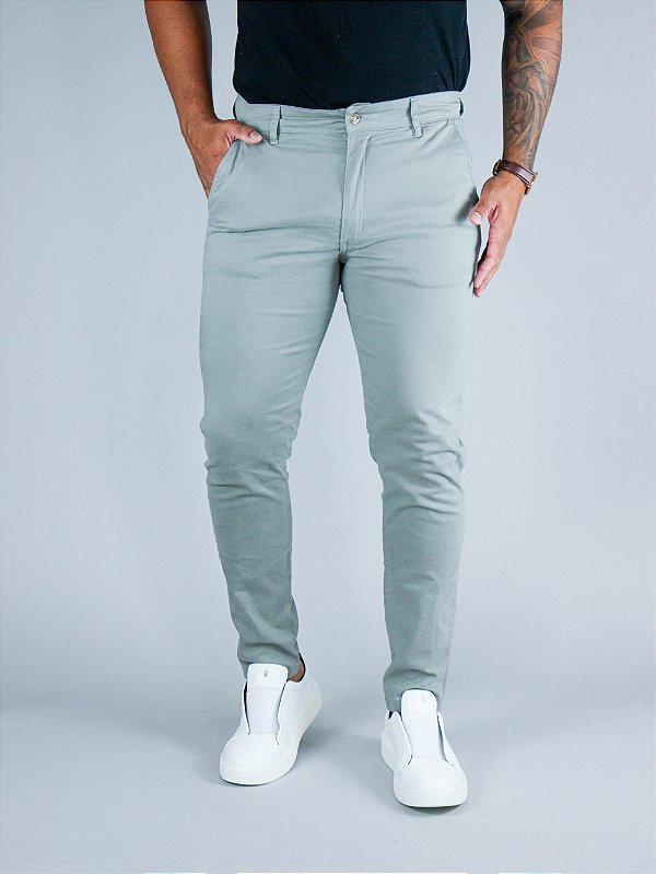 Calça Sarja Cinza Claro Bruder