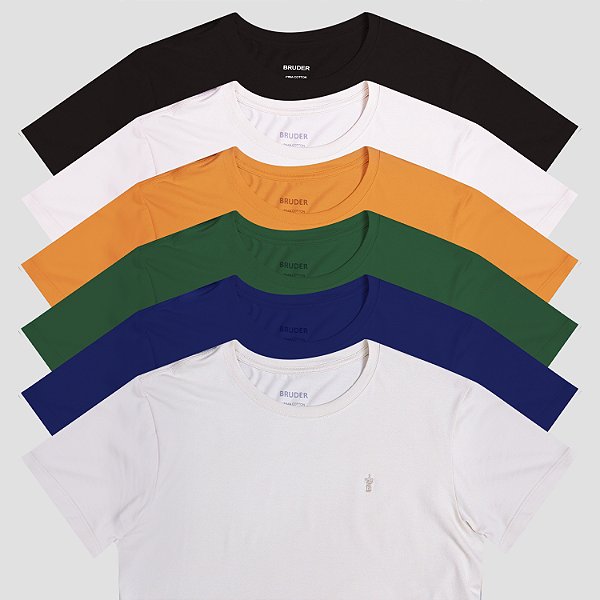 Kit 4 Camisetas Básicas Cottom Pima Bruder - Personalize do seu jeito