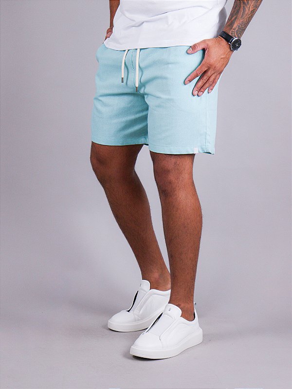 Shorts Linho Verde Água Bruder