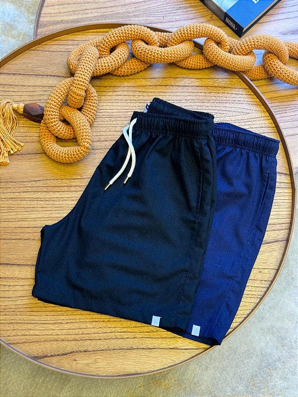 Kit Shorts Linho - Preto e Marinho Bruder