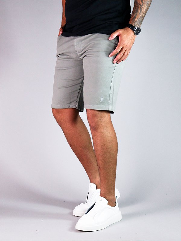 Bermuda Sarja Cinza Claro Bruder