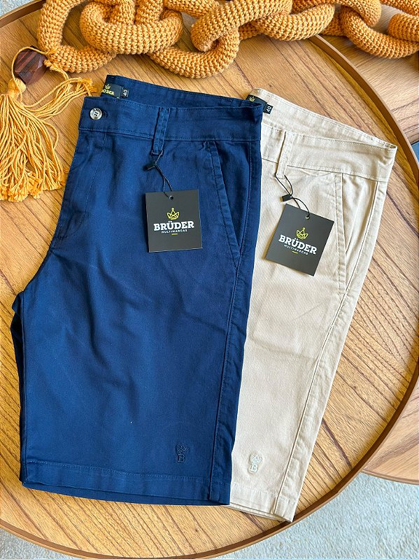 Kit Bermuda Sarja - Bege e Marinho Bruder