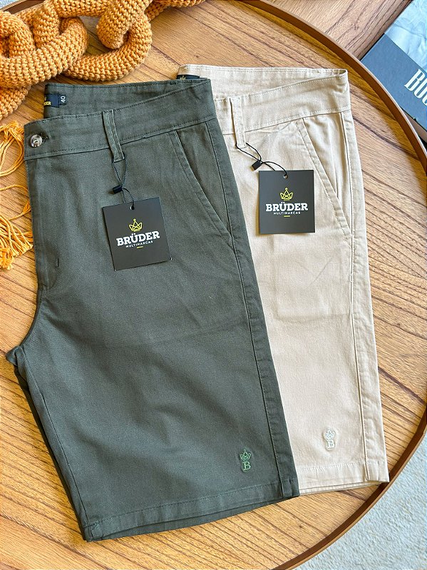 Kit Bermuda Sarja - Bege e Verde Bruder