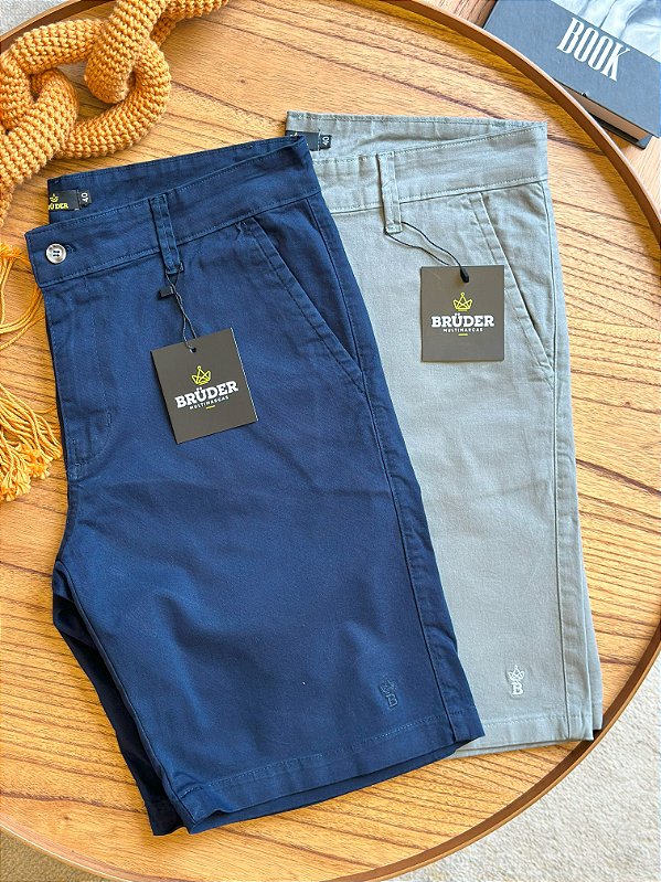 Kit Bermuda Sarja - Marinho e Cinza Claro Bruder