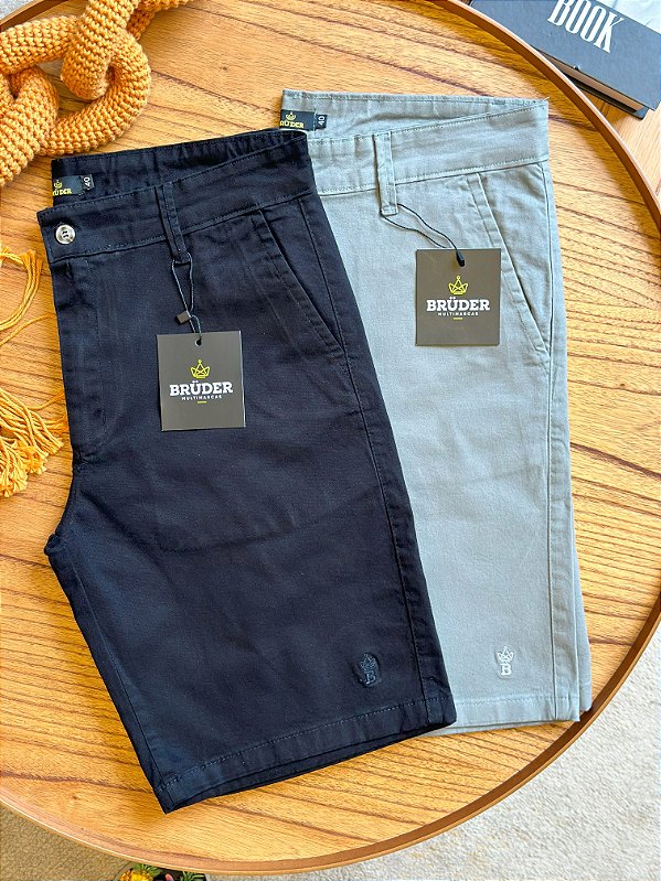 Kit Bermuda Sarja - Preto e Cinza Claro Bruder