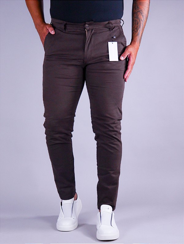 Calça Sarja Marrom Bruder