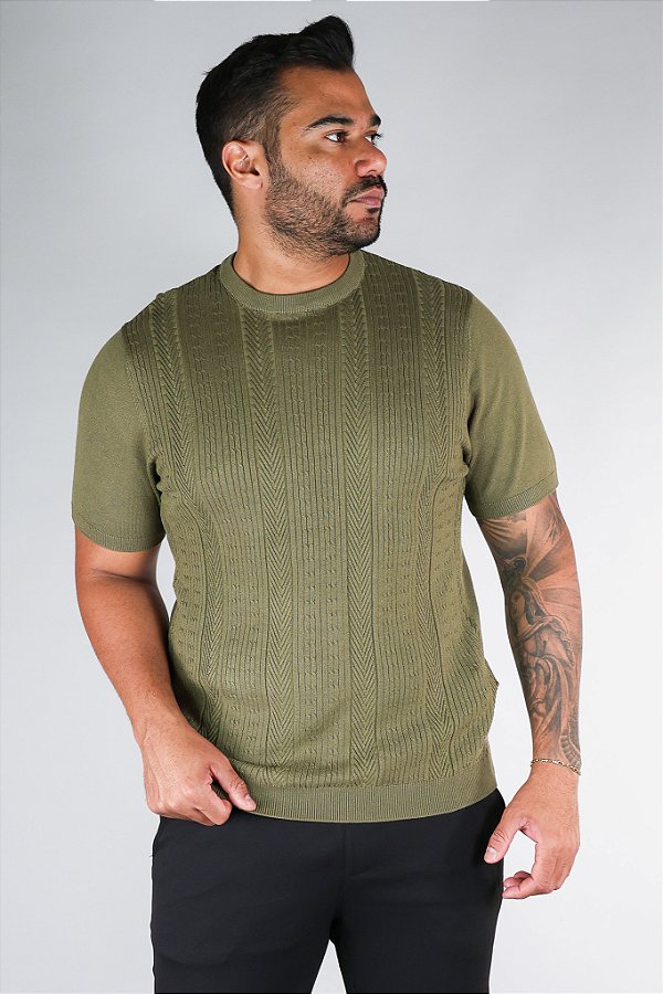 Camiseta Tricot Verde Musgo Bruder