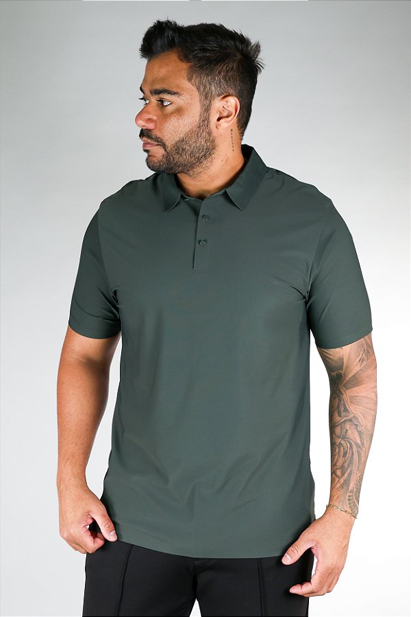 Camisa Polo Poliamida Verde Bruder