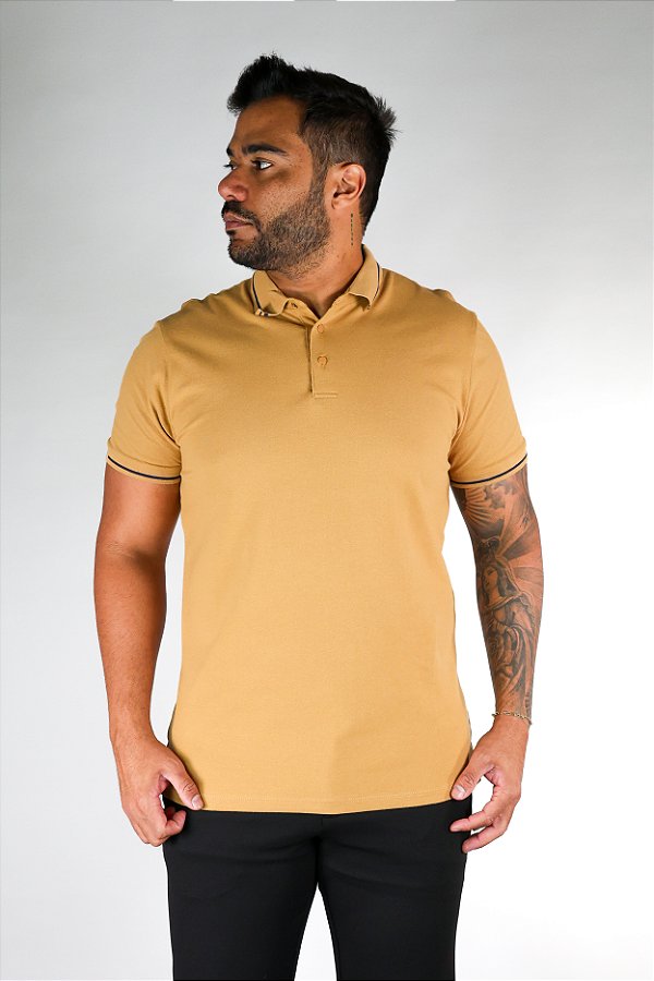 Camisa Polo Club Bege Bruder