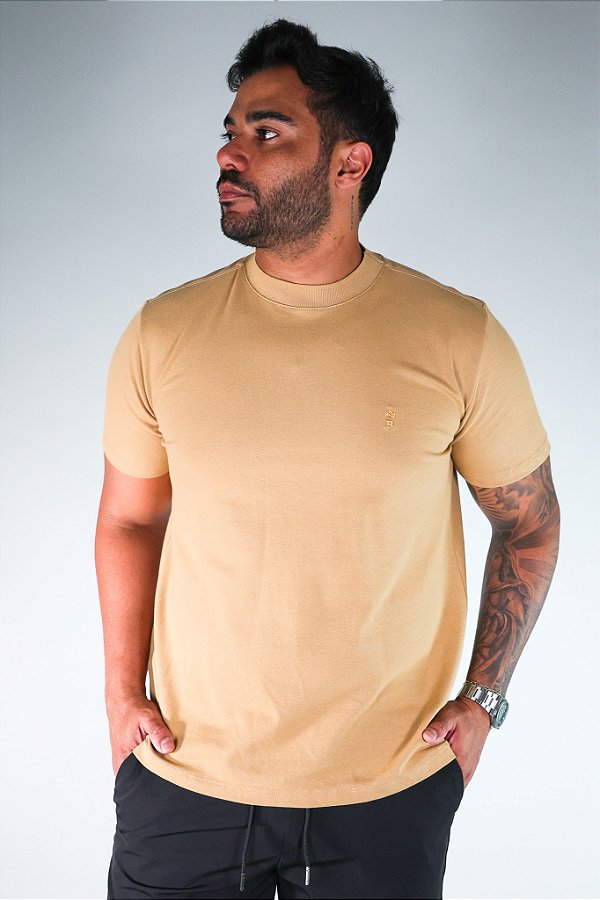 Camiseta Texturizada Bege Claro Bruder