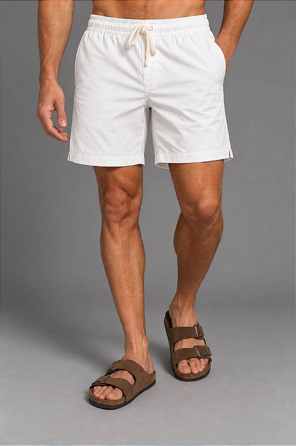 Shorts 100% Algodão Branco Bruder