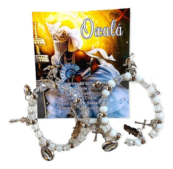 Pulseira Oxala Ajustável Umbanda Candomble