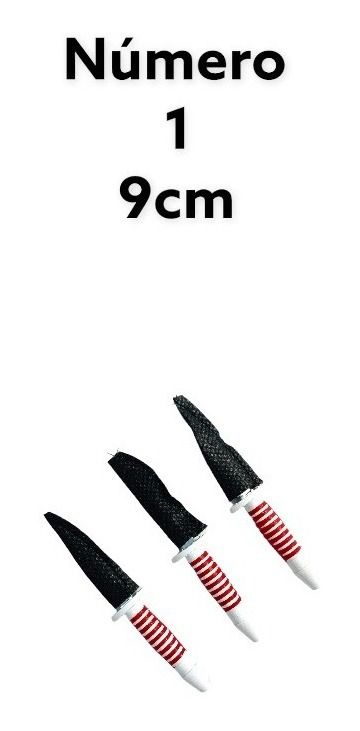 Punhal Ponteiro Branco Vermelho 9 Cm Assentamento Exu 3 Uni