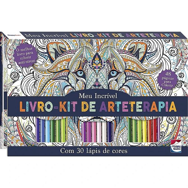 Meu Incrível LIVRO-KIT de Arteterapia para Colorir: Happy Books