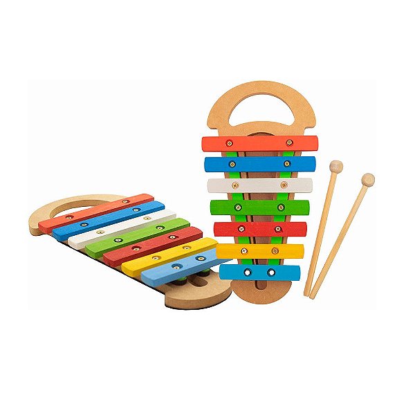 Xilofone musical de madeira