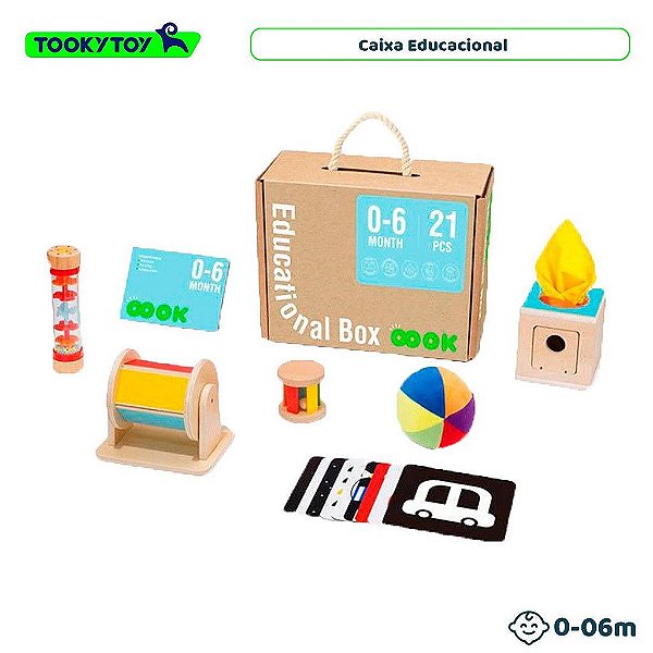 Caixa Educacional - 0 a 6 meses - 6 Brinquedos em 1 - Tooky Toy