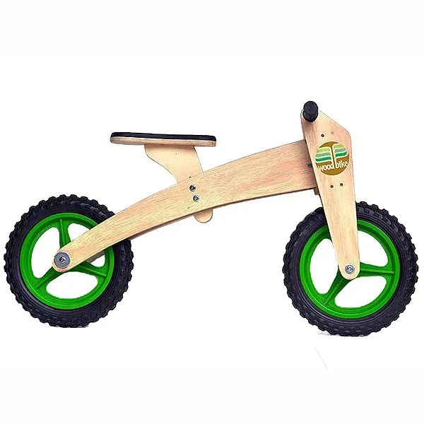 Bicicleta de equilíbrio Woodbike 3em1 (Verde) - 1 a 5 anos