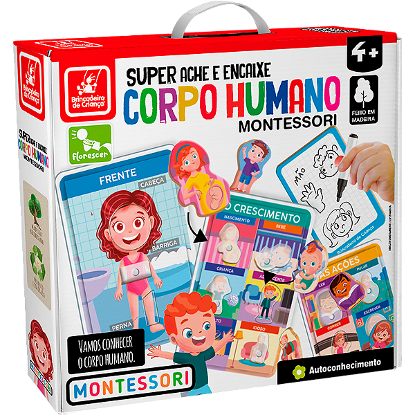 Super Ache e Encaixe Corpo Humano Montessori - Brincadeira de Criança