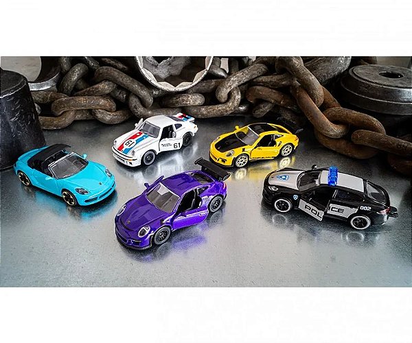 Box Set com 5 Miniaturas Porsche Edition - Escala 1:60 - 1:64 - Majorette