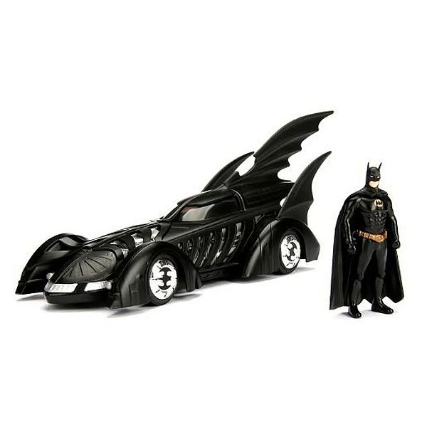 Miniatura 1995 Batmobile Forever com Boneco 1/24 - Reviva a Emoção do Filme Batman Forever - Jada Toys