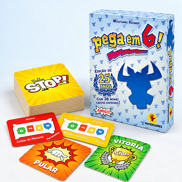 Kit Noite de Jogos - Pega em 6! Edicao 25 Anos e UeStop!