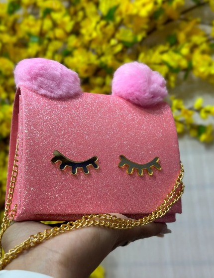 Bolsa Infantil Pompom Rosa bebe