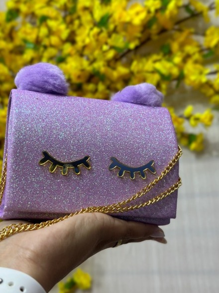 Bolsa Infantil Pompom Lilás