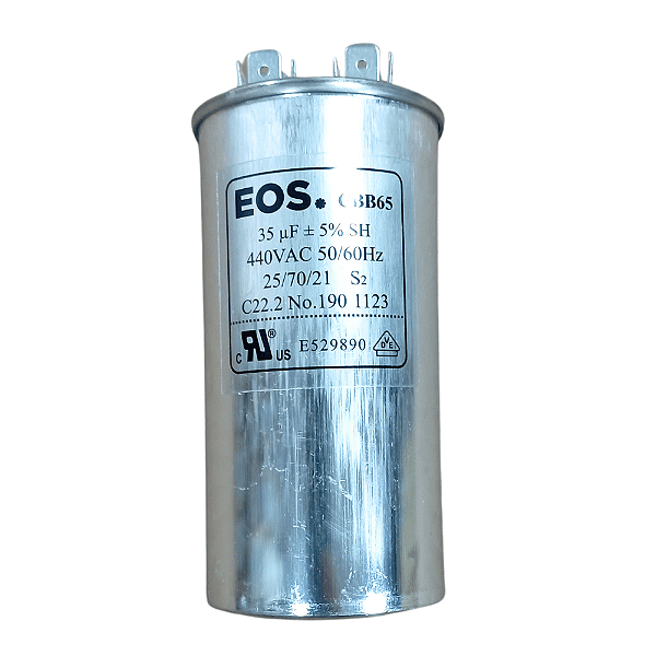 Capacitor 35 Uf 440V com Terminal Corpo Alumínio
