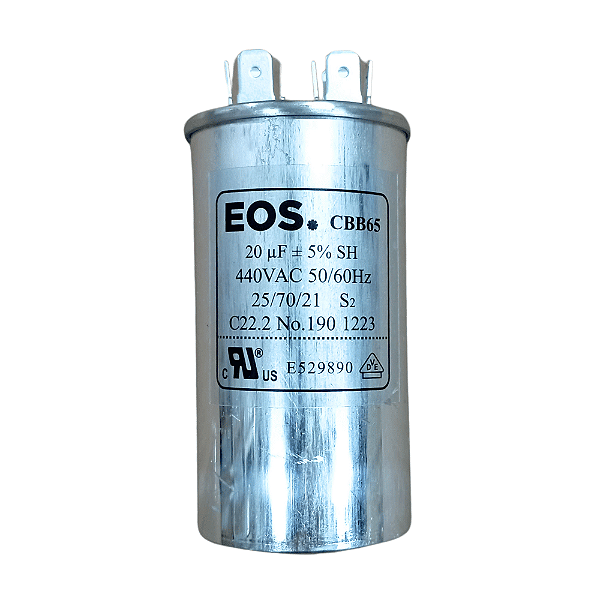 Capacitor 20 Uf 440V com Terminal Corpo Alumínio
