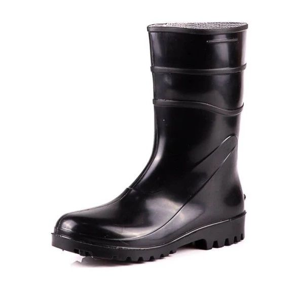Bota PVC Preta Cano Médio com Forro Bracol