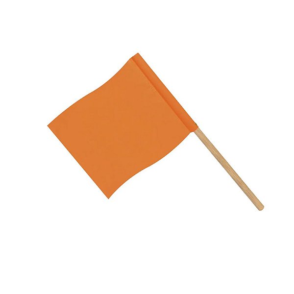Bandeirola Laranja 30 x 30cm com Bastão Brascamp
