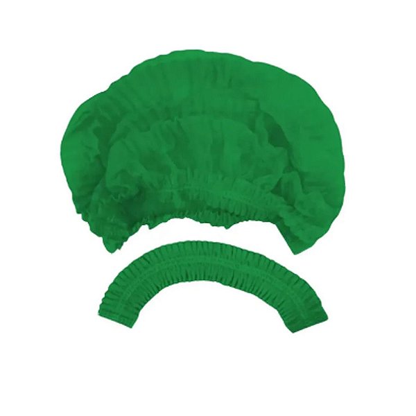 Touca Sanfonada em TNT Verde 100 Unid Prevemax