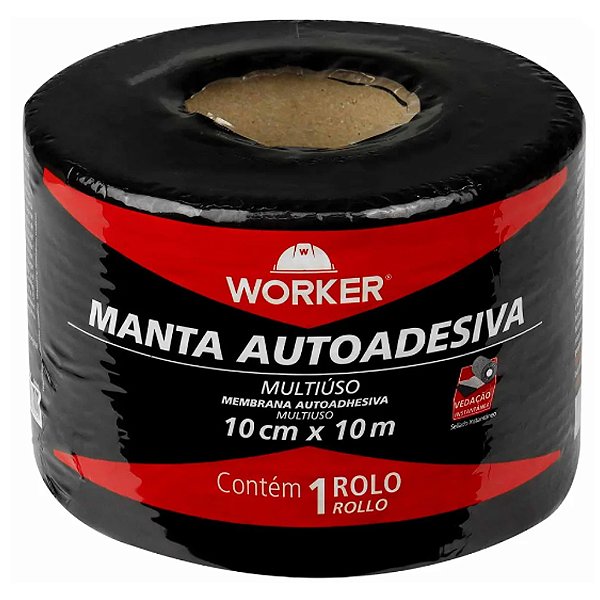 Manta Autoadesiva Multiúso Alumínio Flexível 10cm x 10m Worker