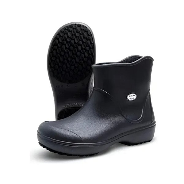 Bota de EVA Cano Curto com Solado Antiderrapante Preta BB85 CA 37390 Soft Works -
