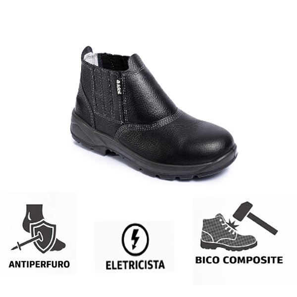 Botina Eletricista Antiperfuro Bico Composite CA 40206 Idol -