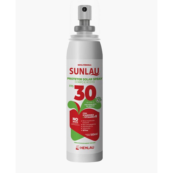 Bloqueador Solar Sunlau Spray com Repelente Icaridina FPS 30 100ml