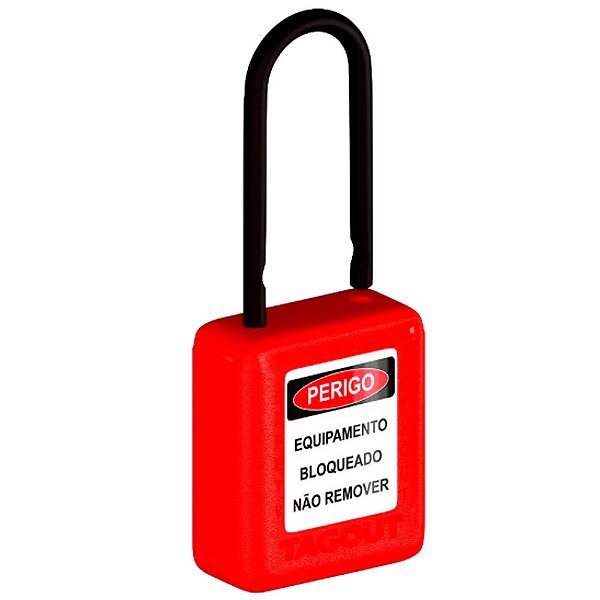 Cadeado Bloqueio CPVM140CD Haste Longa Vermelho - Tagout
