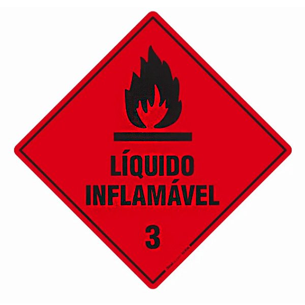 Placa Rótulo de Risco Classe 3 Líquido Inflamável 30 x 30 x 2  SP-31 Encartale