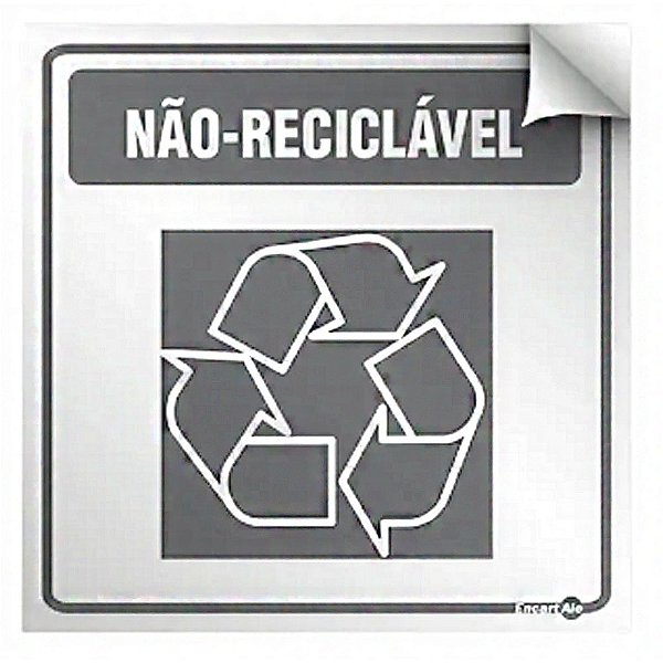 Adesivo 18 x 18 para Lixeira AV-21 - Lixo Não Reciclável  Encartale