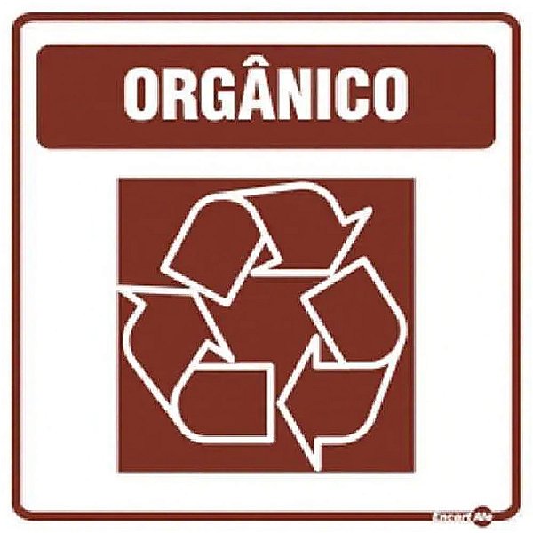 Adesivo 18 x 18 para Lixeira AV-22 - Lixo Orgânico  Encartale