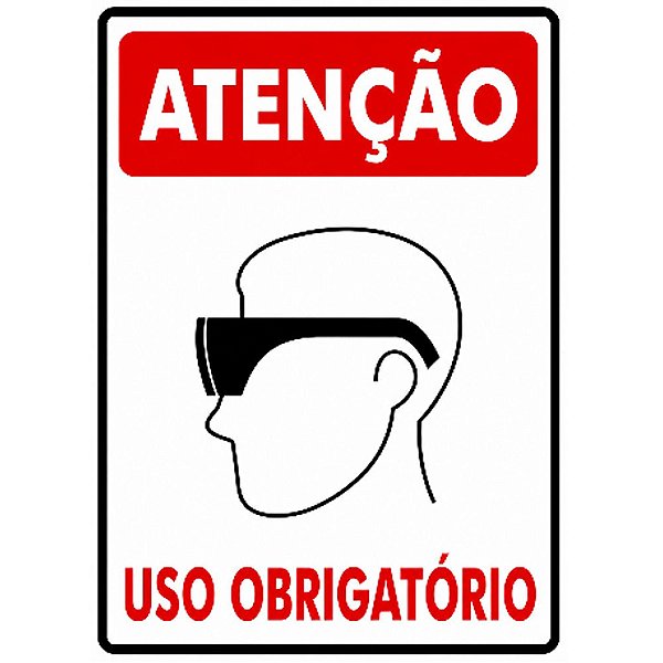 Placa Atensão Óculos Uso Obrigatório 30 x 20 x 0,80  PS-81  Encartale