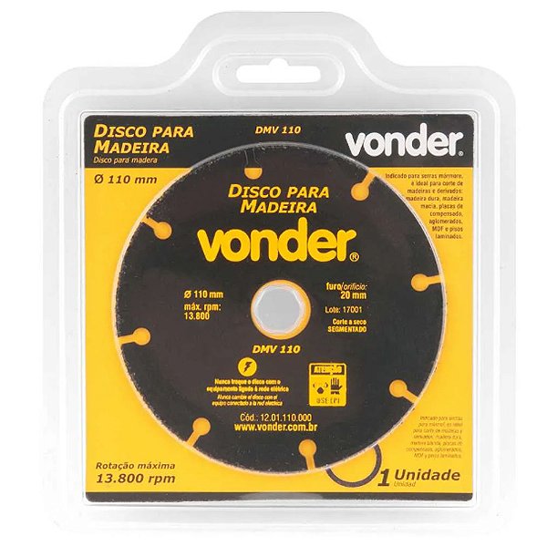 Disco de Corte Para Madeira 110mm DMV 110 Vonder