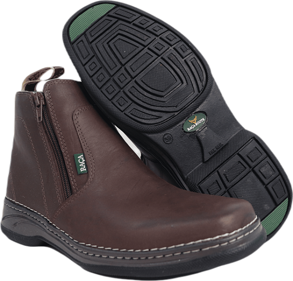 Botina Zipper Latego Peao Costura Lateral Raça Boots