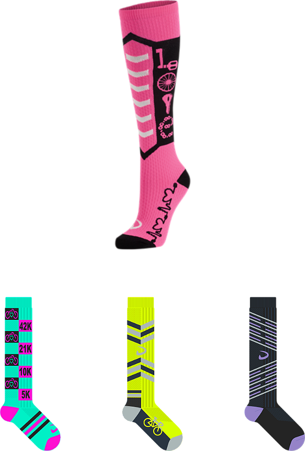 Meia Ciclista feminina cano longo - 04 cores