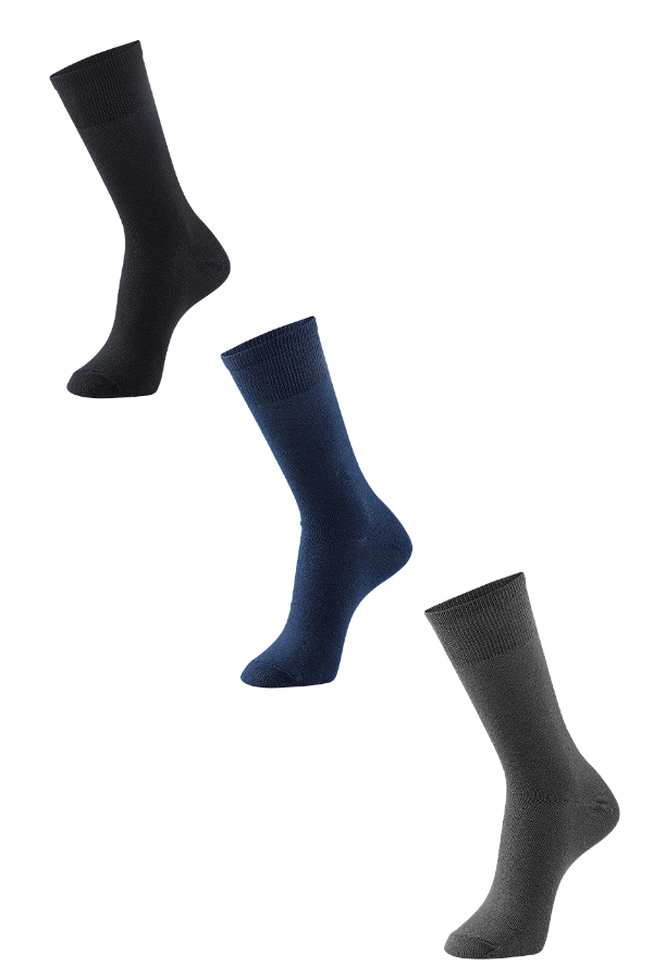 Meia Casual Básica Masculino - 1 kit com 3 pares sortidos